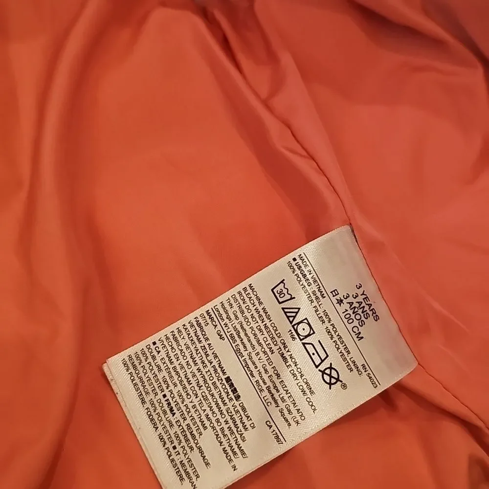 Colorful Geometric Puffer Vest Baby Gap Size 3